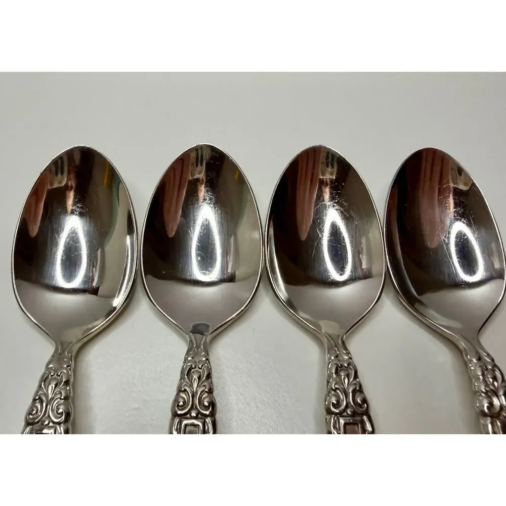 Oneida Heirloom Rembrandt Teaspoons 6” Stainless Vintage Set of 4